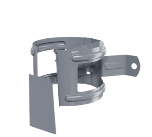 Держатель трубы D100 (на дерево) Пластизол двухсторонний RAL7024