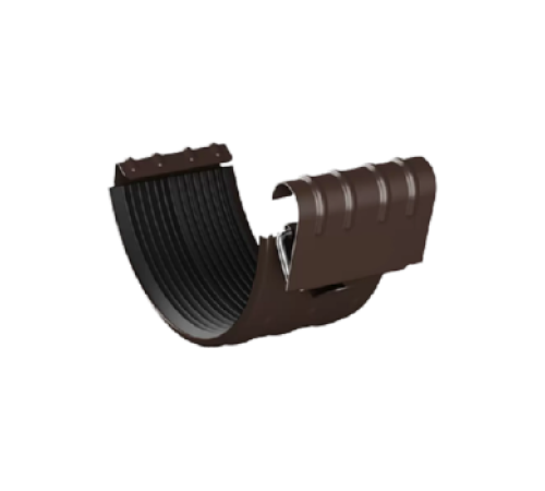 Соединитель желоба D150 Пластизол двухсторонний RAL8017