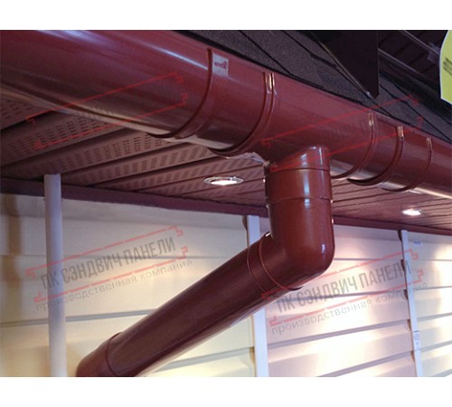 Колено трубы 45 град. ПВХ бордо RAL 3005