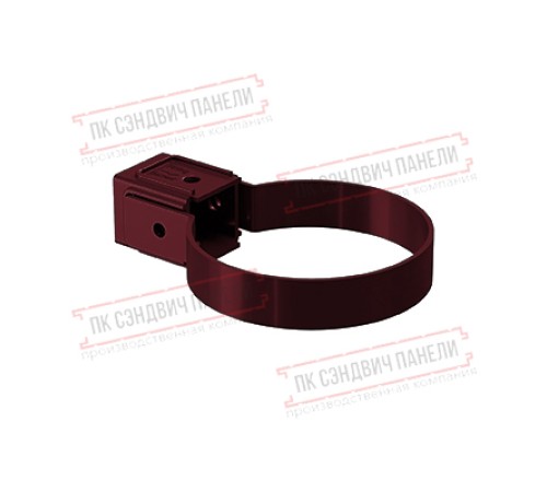Хомут трубы Kliker ПВХ Premium бордо инд.упак. RAL 3005