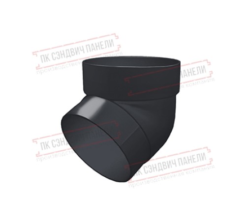 Колено трубы 67 град. ПВХ графит RAL 7024