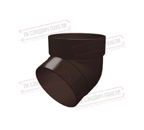 Колено трубы 67 град. ПВХ шоколадное RAL 8017