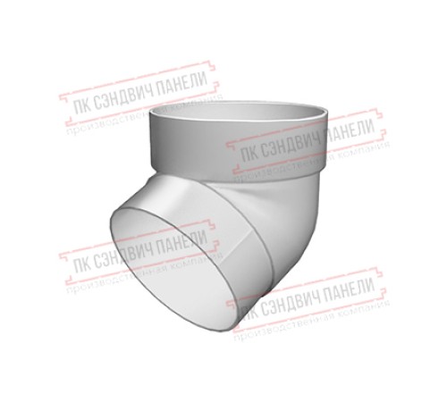 Колено трубы 67 град. ПВХ белое