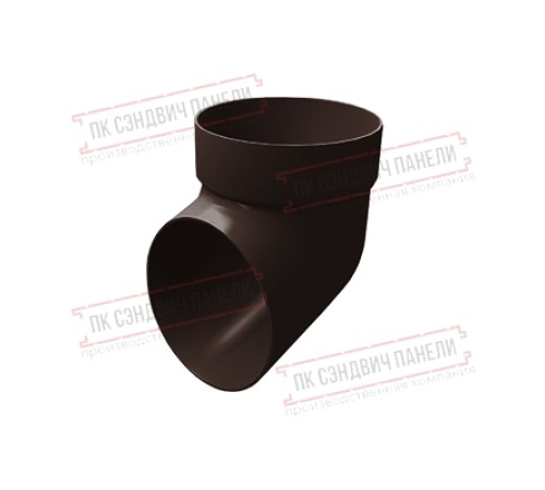 Колено сливное ПВХ шоколадное RAL 8017