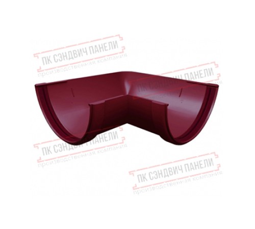 Угол желоба 90 град. универсальный ПВХ бордо RAL 3005