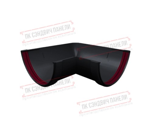 Угол желоба 90 град. универсальный ПВХ графит RAL 7024