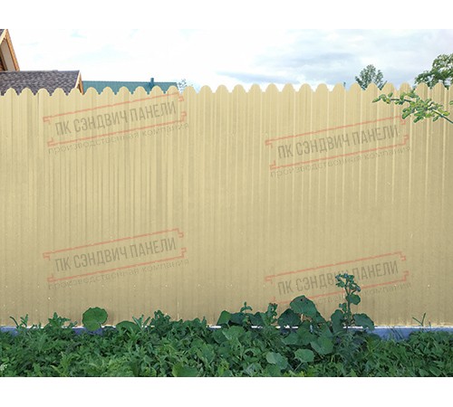 Профнастил фигурный С10 - 0,45 Окрас - Б, RAL 1014 слоновая кость.