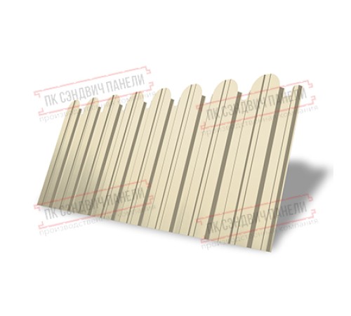 Профнастил фигурный С10 - 0,5 Окрас - Б, Satin с пленкой RAL 1015 светлая слоновая кость