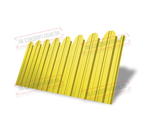 Профнастил фигурный С10 - 0,45 Окрас - Б, с пленкой RAL 1018.