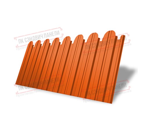 Профнастил фигурный С10 - 0,45 Окрас - Б, RAL 2004 оранжевый.