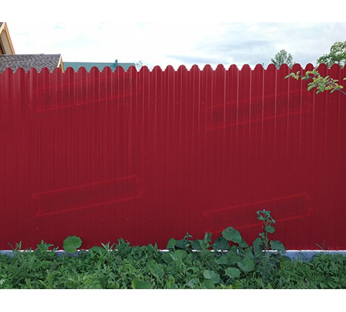 Профнастил фигурный С10 - 0,45 Окрас - Б, RAL 3003 рубиново-красный.