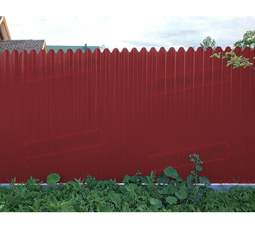 Профнастил фигурный С10 - 0,45 Окрас - Б, RAL 3011 коричнево-красный.