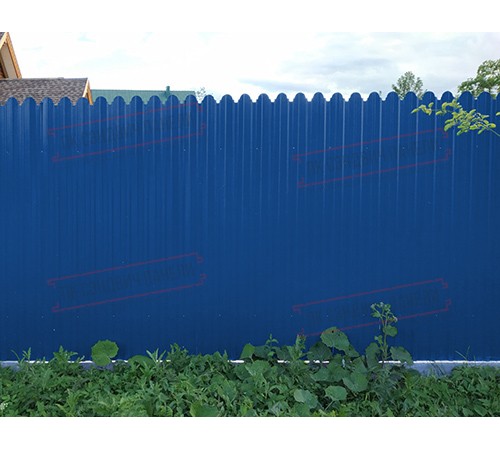 Профнастил фигурный С10 - 0,45 Окрас - Б, с пленкой RAL 5005 сигнальный синий.