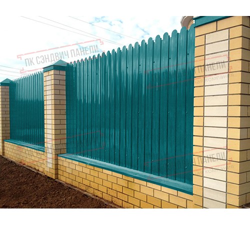 Профнастил фигурный С10 - 0,45 Окрас - А, ПЭ- с пленкой RAL 5021 водная синь.