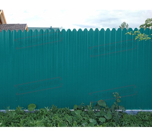 Профнастил фигурный С10 - 0,45 Окрас - Б, с пленкой RAL 5021 водная синь.