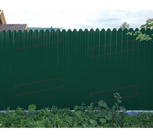 Профнастил фигурный С10 - 0,45 Окрас - Б, Drap RAL 6005 зеленый мох.