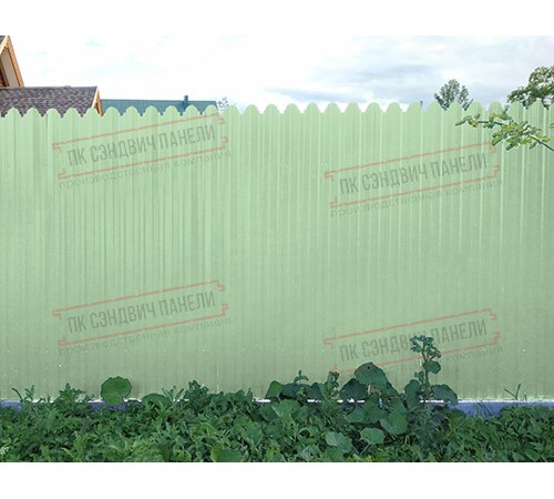 Профнастил фигурный С10 - 0,45 Окрас - Б, RAL 6019 бело-зеленый.