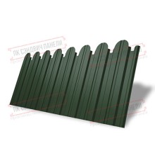 Профнастил фигурный С10 - 0,5 Окрас - Б, GreenCoat Pumatt с пленкой RR 11 (RAL 6020).