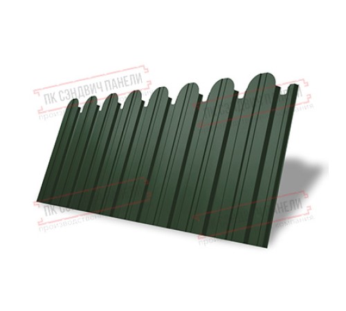 Профнастил фигурный С10 - 0,5 Окрас - Б, GreenCoat Pumatt с пленкой RR 11 (RAL 6020).