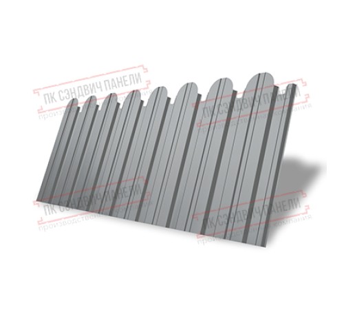 Профнастил фигурный С10 - 0,45 Окрас - Б, с пленкой RAL 7004 сигнальный серый.