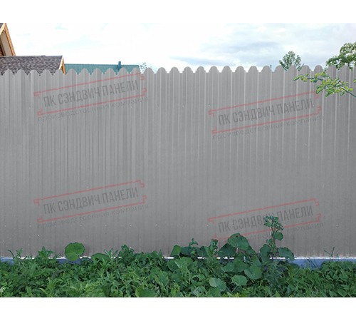 Профнастил фигурный С10 - 0,45 Окрас - Б, с пленкой RAL 7004 сигнальный серый.