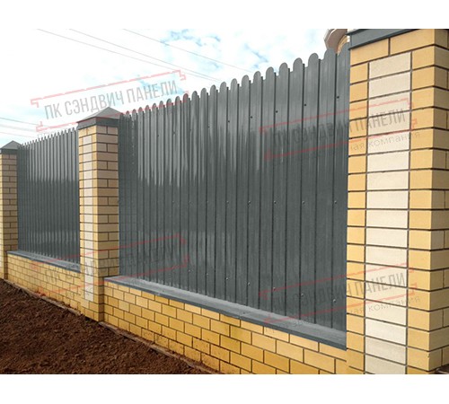 Профнастил фигурный С10 - 0,45 Окрас - А, ПЭ- с пленкой RAL 7005 мышино-серый.