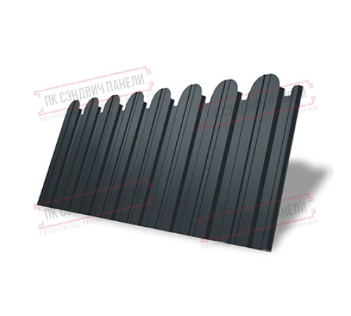 Профнастил фигурный С10 - 0,5 Окрас - Б, Rooftop Matte с пленкой RAL 7016.