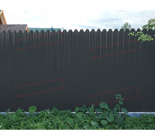 Профнастил фигурный С10 - 0,5 Окрас - Б, Rooftop Matte с пленкой RAL 7016.