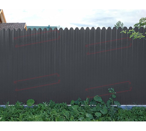 Профнастил фигурный С10 - 0,45 Окрас - Б, Drap ST RAL 7024 мокрый асфальт.