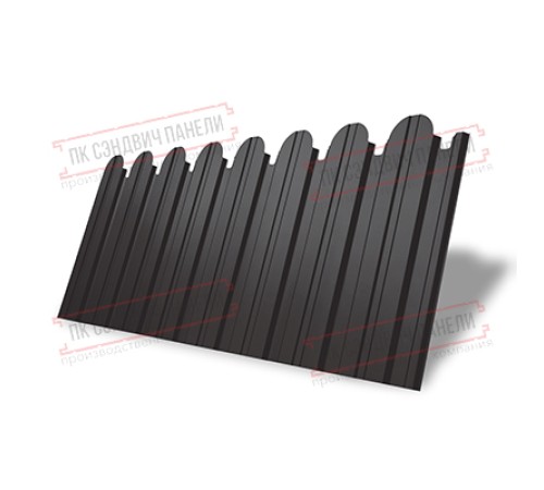 Профнастил фигурный С10 - 0,5 Окрас - А, Satin с пленкой RR 32 темно-коричневый.