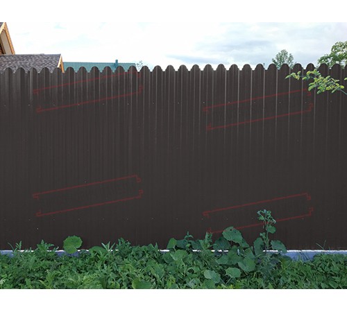 Профнастил фигурный С10 - 0,45 Окрас - Б, Drap RR 32 темно-коричневый.