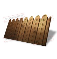 Профнастил фигурный С10 - 0,45 Окрас - А, Print Elite с пленкой Nutwood