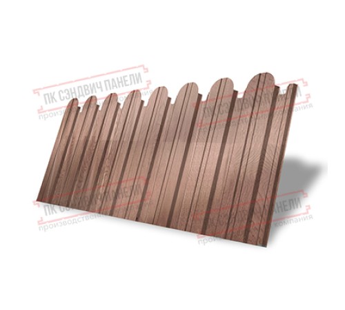 Профнастил фигурный С10 - 0,45 Окрас - Б, Print Elite с пленкой White Wood.