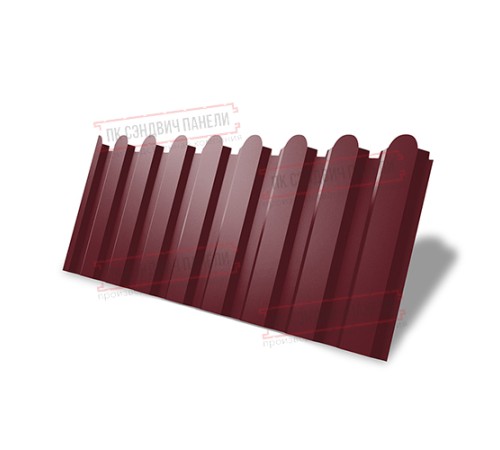 Профнастил фигурный С20 - 0,45 Окрас - А, ПЭ RAL 3005 красное вино.