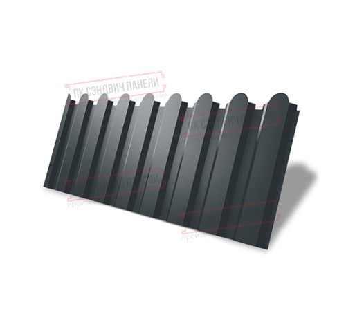 Профнастил фигурный С20 - 0,45 Окрас - А, Drap RAL 7016 антрацитово-серый/