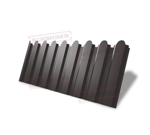 Профнастил фигурный С20 - 0,5 Окрас - А, Velur RR 32 темно-коричневый.