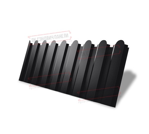 Профнастил фигурный С20 - 0,45 Окрас - А, Drap RAL 9005 черный.