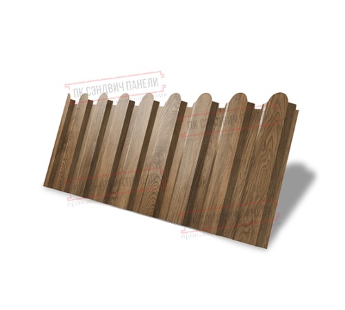 Профнастил фигурный С20 - 0,45 Окрас - Двухсторонний-Print Premium Antique Wood.