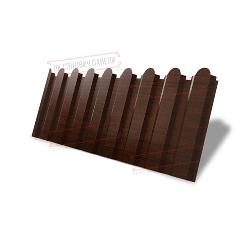 Профнастил фигурный С20 - 0,45 Окрас - Б, Print Elite с пленкой Choco Wood.
