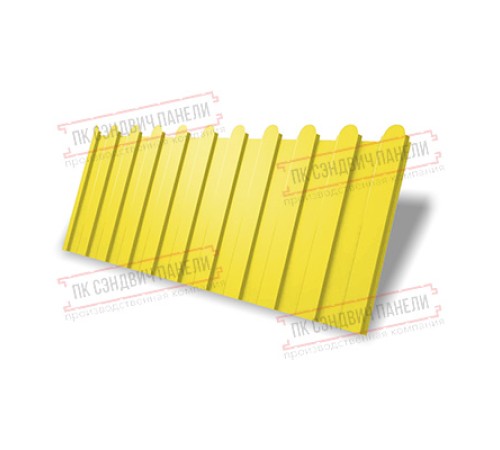 Профнастил фигурный C8 - 0,45 ПЭ с пленкой RAL 1018 цинково-желтый.