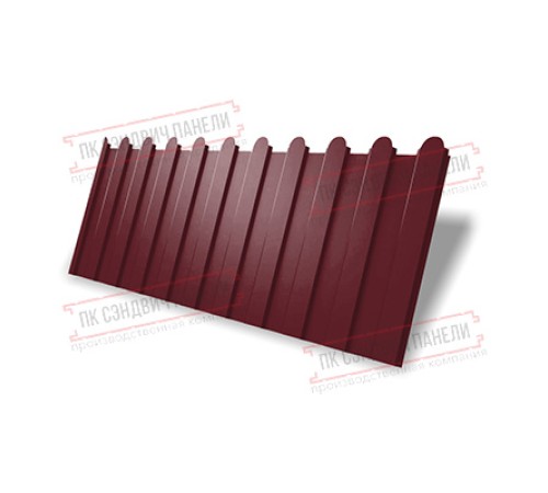 Профнастил фигурный C8 - 0,45 Drap RAL 3005 красное вино.