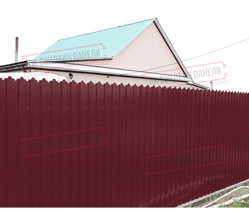Профнастил фигурный C8 - 0,45 Drap RAL 3005 красное вино.