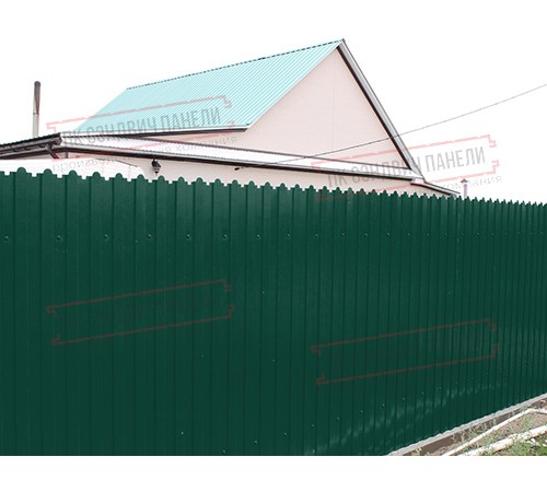 Профнастил фигурный C8 - 0,45 ПЭ с пленкой RAL 6005 зеленый мох.