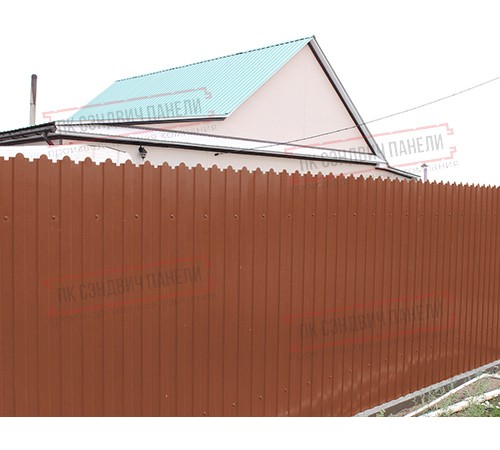 Профнастил фигурный C8 - 0,5 Satin RAL 8004 терракота.
