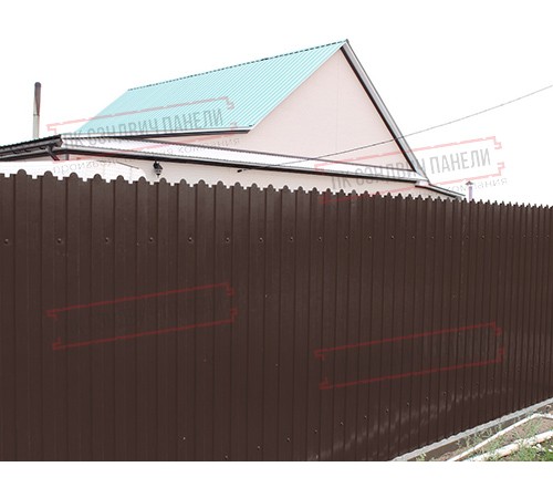 Профнастил фигурный C8 - 0,45 ПЭ в пленке RAL 8017 шоколад.