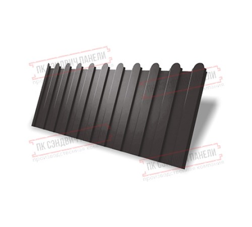 Профнастил фигурный C8 - 0,45 ПЭ в пленке RR 32 темно-коричневый.