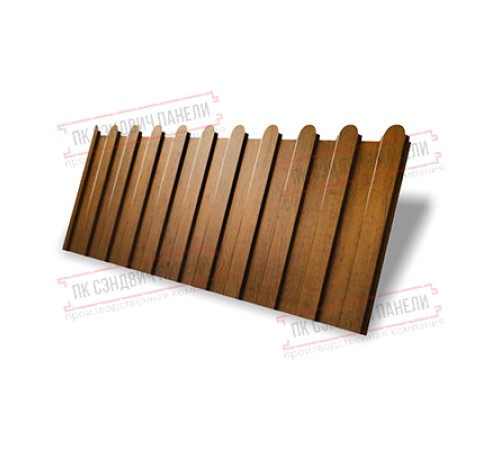 Профнастил фигурный C8 - 0,45 Print-Двусторонний Elite с пленкой Golden Wood.