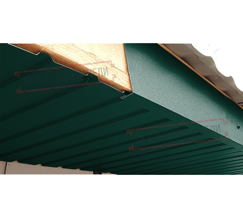 Планка карнизного свеса сложная 250х50х2000 PURMAN-6005-0.5