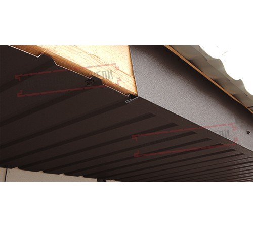 Планка карнизного свеса сложная 185х50х2000 PURETAN-8017-0.5