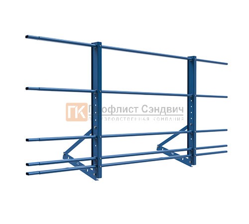 Ограждение кровли на фальц кровлю Эконом H=1200мм L=2000мм со снегозадержанием с 1-й доп. трубой